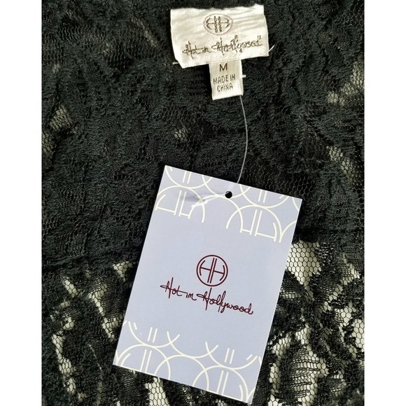 Hot in Hollywood Womens Sugar Moto Sheer Black Lace Jacket M NWT - Picture 4 of 13